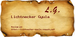 Lichtnecker Gyula névjegykártya